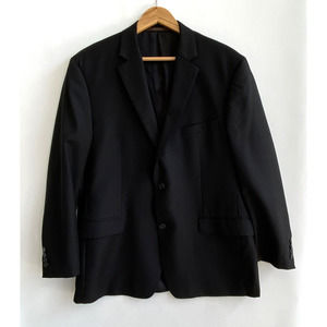 TASSO ELBA Black Single Breast Suit Jacket Blazer Wool/Cashmere Size 46R 39W